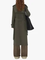 Long Stretch Wool Trench Coat for Women