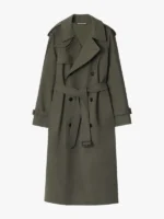 Long Stretch Wool Trench Coat