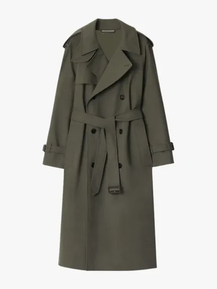 Long Stretch Wool Trench Coat