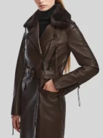 MIDWAY Women’s Leather Brown Coat
