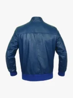 Men's Navy-Blue Bomber Flight Leather Jacket