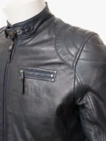Men's Navy Biker Zipper Jacket