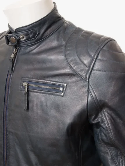 Men's Navy Biker Zipper Jacket