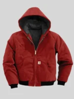 Mens Red Carhartt Hooded Jacket
