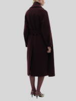 Minka Kelly Champagne Problems Maroon Wool Trench Long Coat