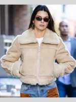 NYC Kendall Jenner Suede Leather Beige Jacket
