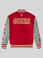 OVO 2025 San Francisco 49ers Varsity Jacket Red