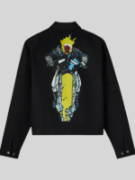 OVO Marvel Ghost Rider Black Denim Moto Jacket