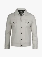 Off White Mens Trucker Leather Jacket