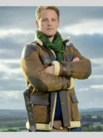 Sam Heughan Men in Kilts Brown Shearling Jacket