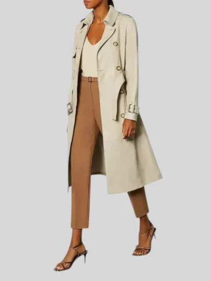Sheepskin Leather Trench-Coat
