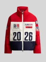 Sheinelle Jones Oylmpics Polo USA Team Ceremony Jacket Red