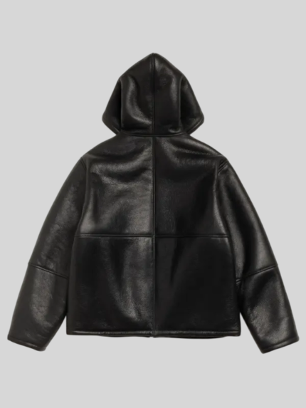 Stussy Black Shearling Hooded Jacket