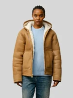 Stussy Shearling Beige Hooded Jacket