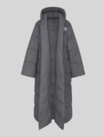 The North Face x Skims Nuptse Wrap Grey Parka Coat