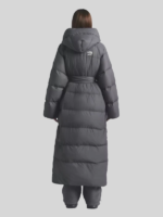 The North Face x Skims Nuptse Wrap Grey Puffer Coat