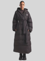 The North Face x Skims Nuptse Wrap Hooded Puffer Coat Brown