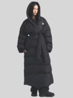 The North Face x Skims Nuptse Wrap Parka Coat Black