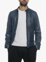 U010 - Men s Genuine Blue Jacket in Leather