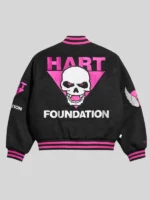 WWE Bret Hitman Hart Foundation Black Varsity Jacket