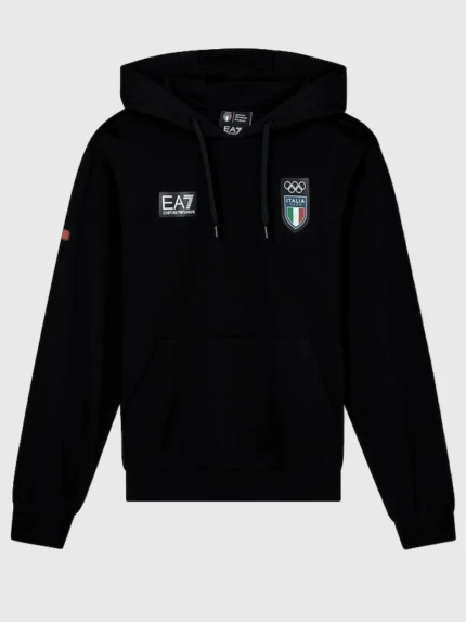 Winter Olympics 2026 Team Italy EA7 Emporio Armani Hoodie Black