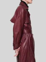 Women Corrin Leather Trench Coat