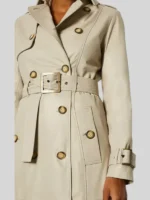 Women Sheepskin Leather Trench Coat