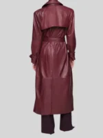 Womens Corrin Leather Trench Coat