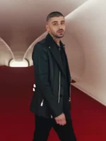 Zayn Malik Eyes Closed Leather Blazer