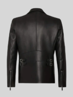 Zayn Malik Eyes Closed Leather Jacket Black