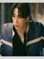 AKang Tae-Pung Typhoon Family Jacket In Blue Leather