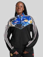 Black Manchester United Stone Roses Track Top Jacket