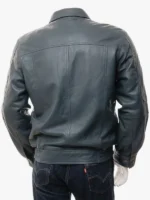 Blue Rennes Leather Jacket mens
