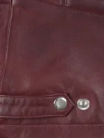 Burgundy Biker Leather Jacket