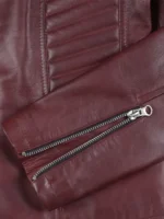 Burgundy Jacket Biker
