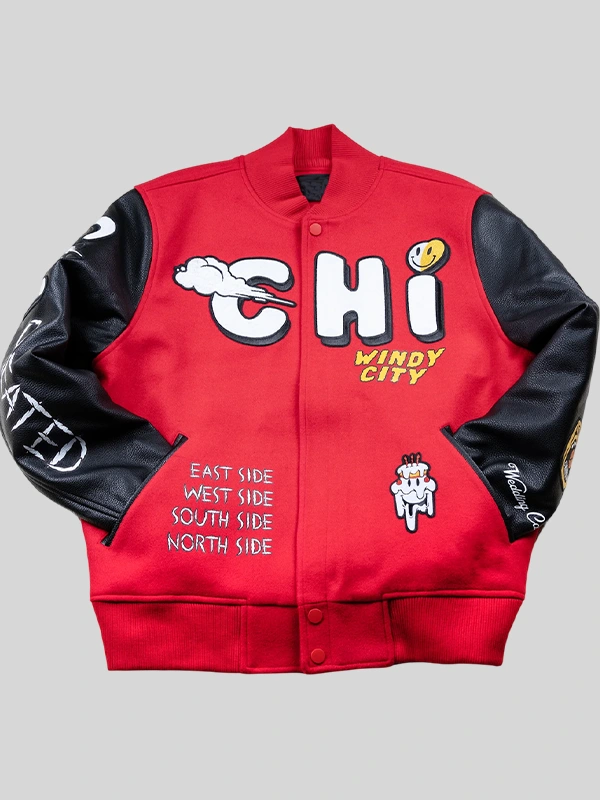 Chicago Windy City Red Varsity Jacket Chicago Windy City Red Varsity Jacket