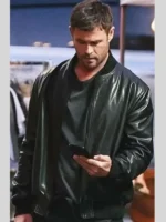 Crime 101 Chris Hemsworth Black Leather Jacket