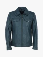 Deshawn Mens Blue Bomber Shirt Jacket