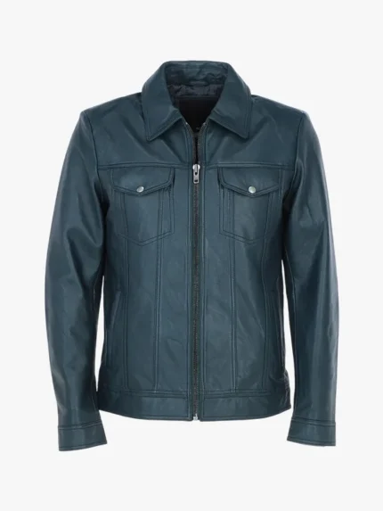 Deshawn Mens Blue Bomber Shirt Jacket