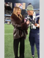Erin Andrews NFC Championship Game Brown Coat