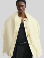 Fringe Scarf Cream Jacket