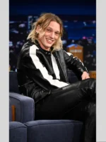 Jamie Campbell Leather Jacket Black and White