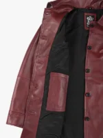 Kandis Womens Burgundy Car Coat