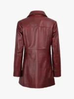 Kandis Womens Maroon Real Leather Car Coat