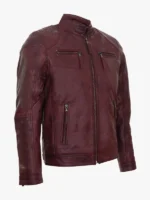 Leather Biker Vintage Zipped Racing Jacket