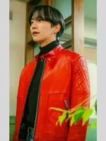 Lee Jun-ho Typhoon Family S01 Kang Tae-Pung Red Leather Jacket