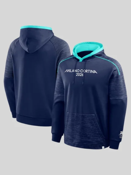 Men's Fanatics Navy Milano Cortina 2026 Winter Olympics Agility Defender Pullover Hoodie