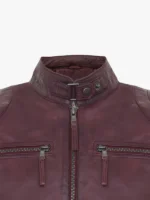 Mens Leather Biker Vintage Zipped Racing Men Jacket