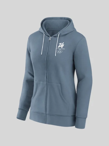 Milano Cortina 2026 Winter Olympics Full Zipper Blue Hoodie