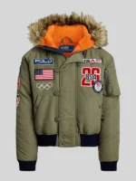Milano Cortina Olympic Fur Hooded Bomber Jacket